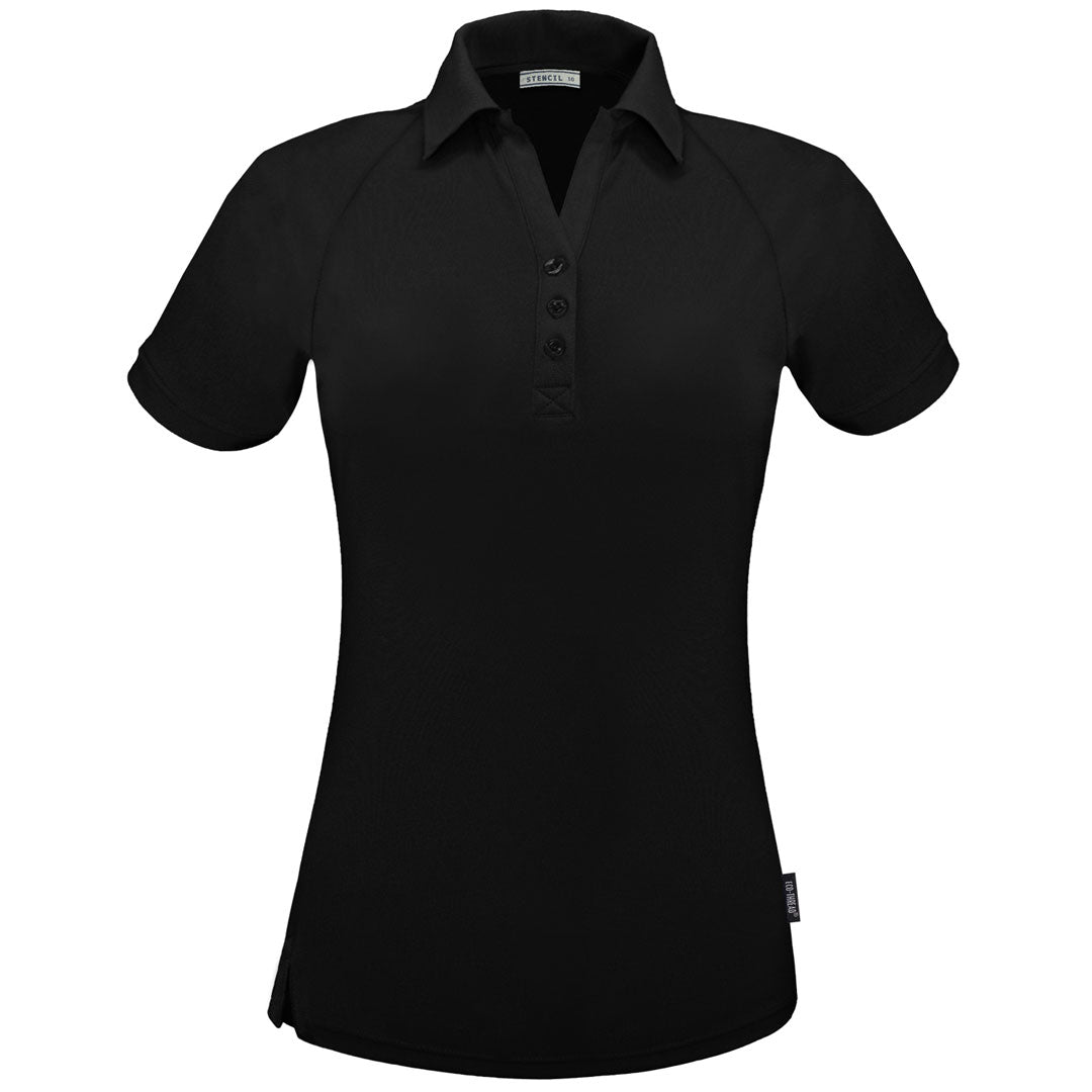 House of Uniforms The Infinity Polo | Ladies | Short Sleeve Stencil Black