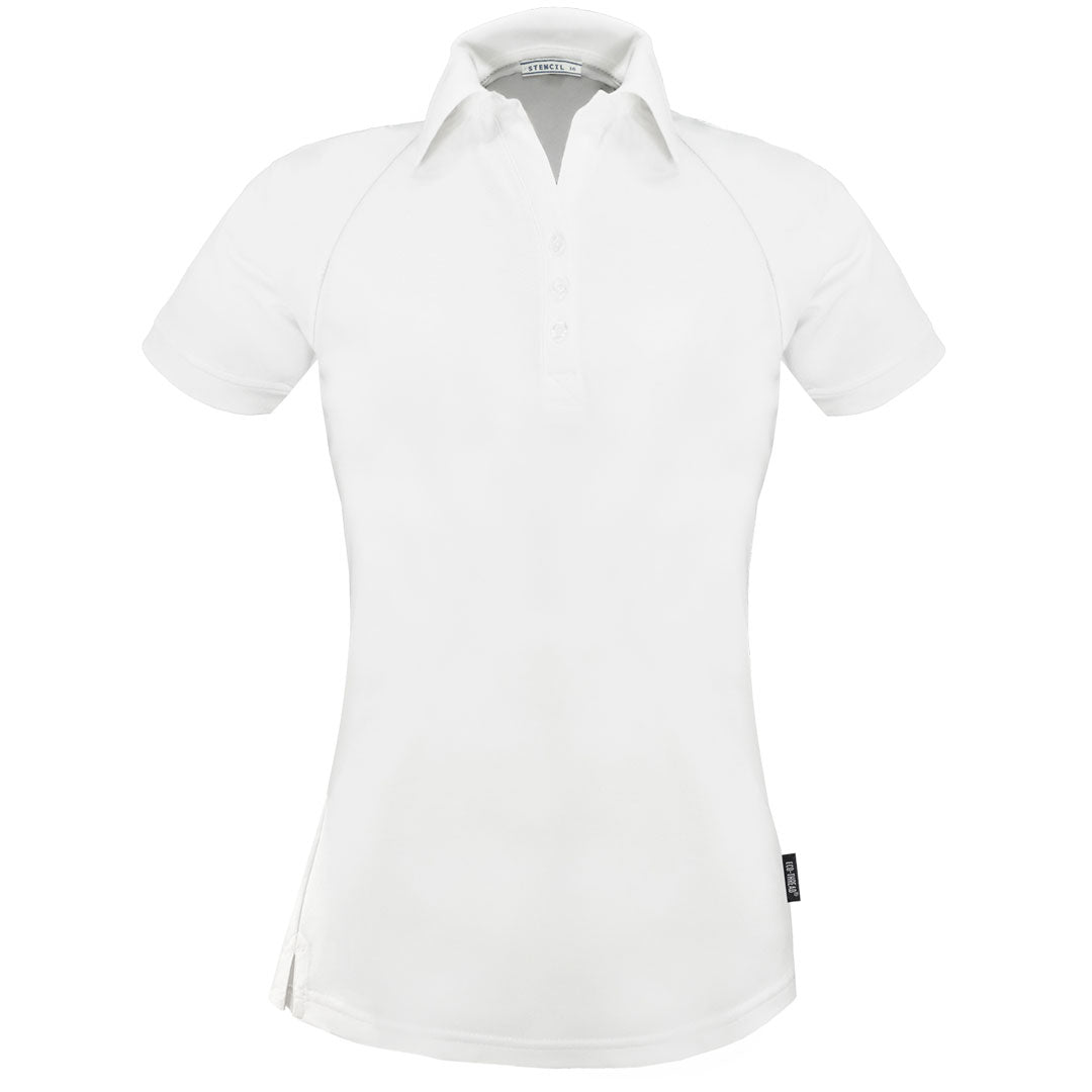 House of Uniforms The Infinity Polo | Ladies | Short Sleeve Stencil White