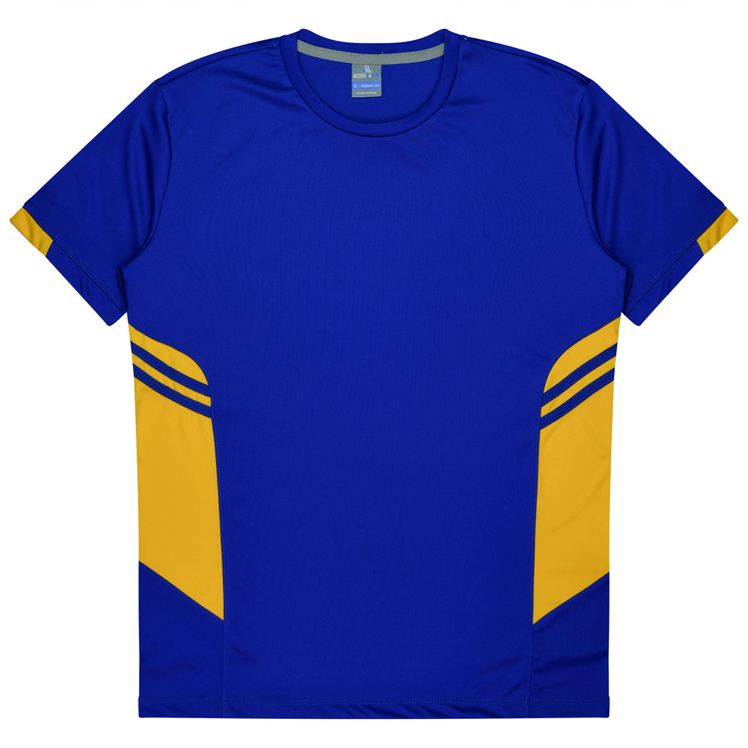 House of Uniforms The Tasman Tee | Mens | Short Sleeve | Blue Base Aussie Pacific Royal/Gold