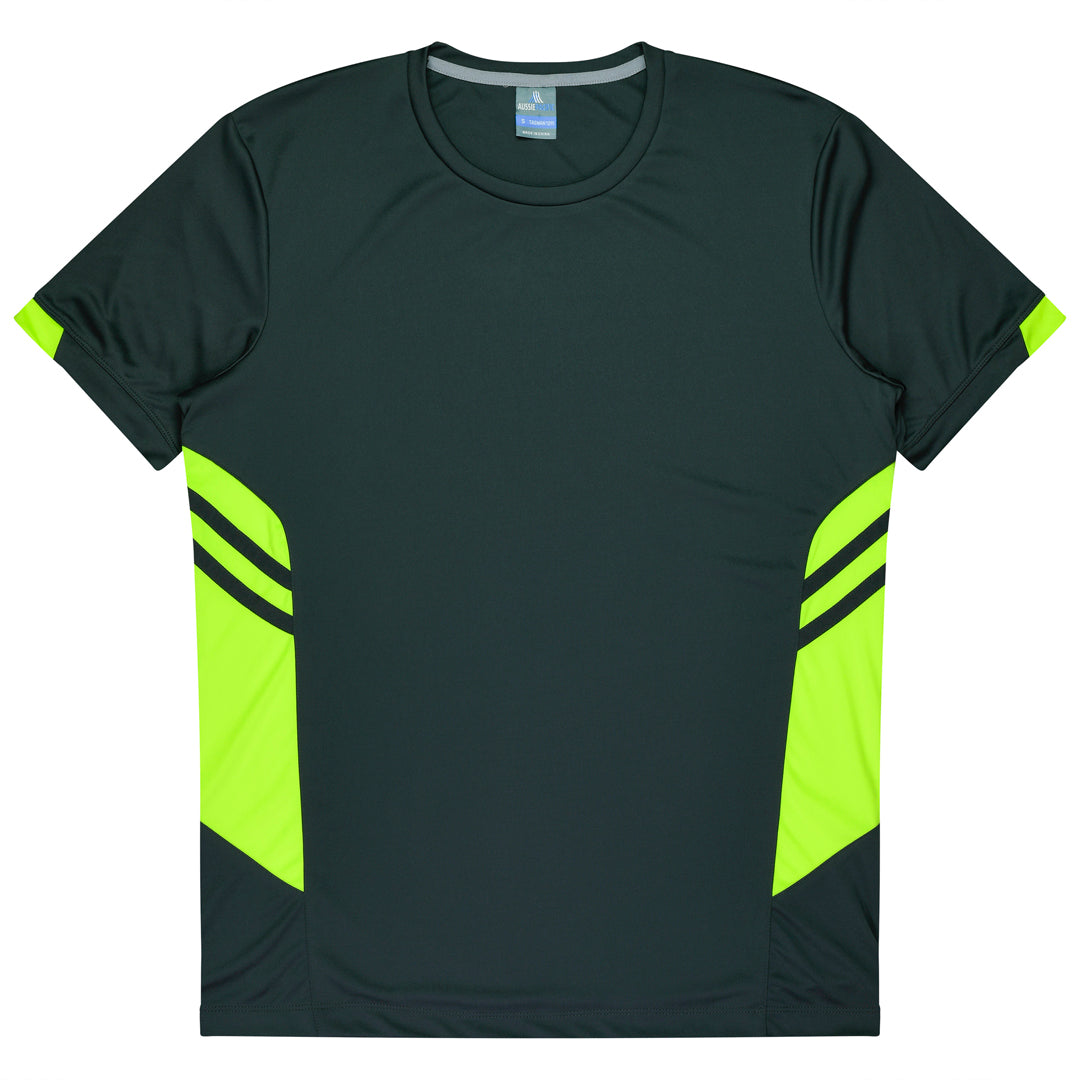 House of Uniforms The Tasman Tee | Mens | Short Sleeve | Grey Base Aussie Pacific Slate/Neon Yellow