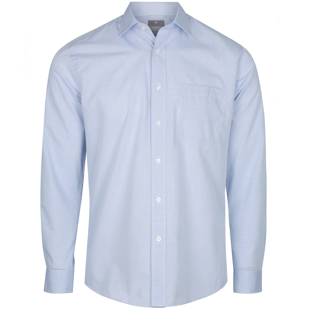 House of Uniforms The Guildford Shirt | Mens | Long Sleeve Gloweave Blue