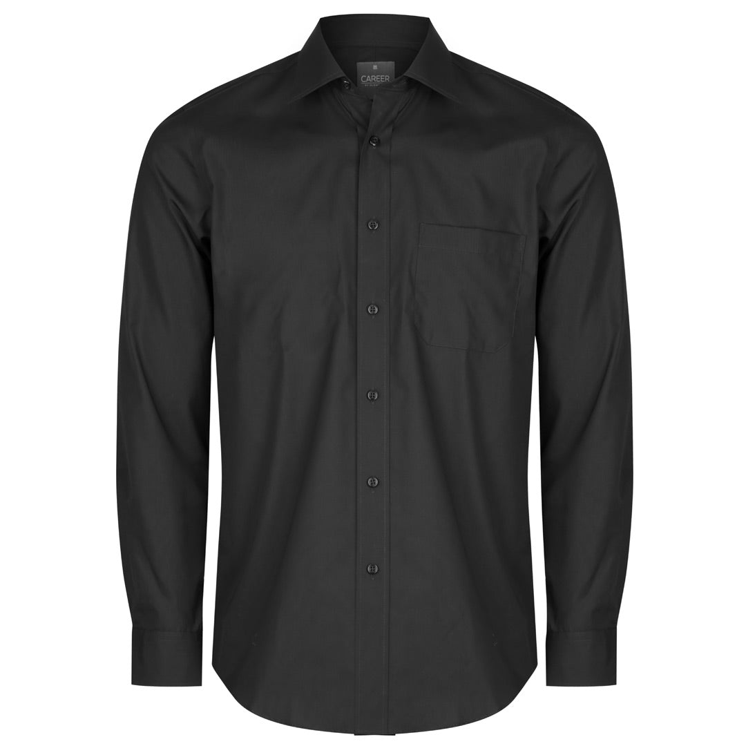 House of Uniforms The Nicholson Shirt | Mens | Long Sleeve | Plus Gloweave Black