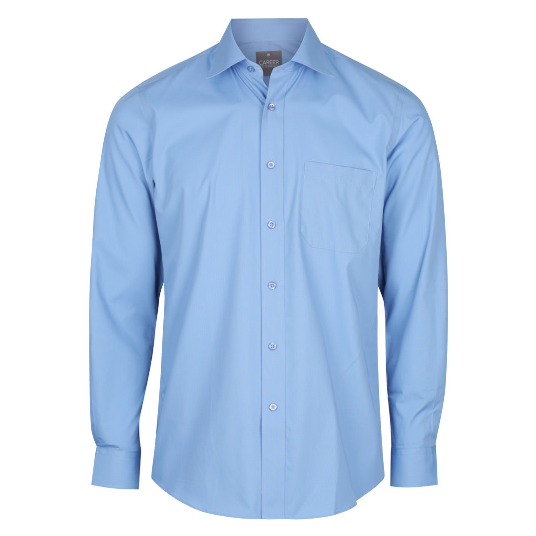 House of Uniforms The Nicholson Shirt | Mens | Long Sleeve | Plus Gloweave French Blue