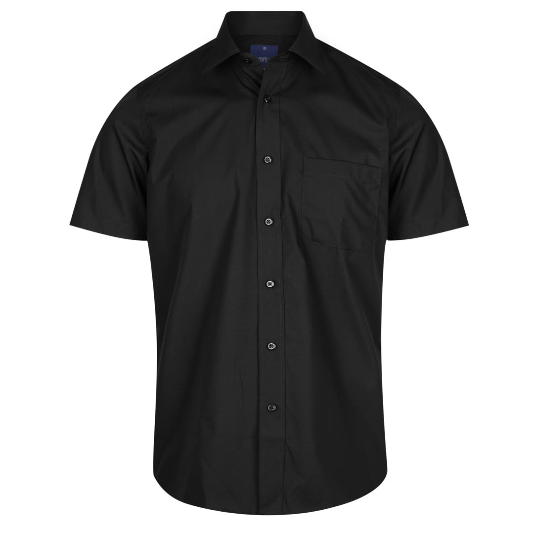 House of Uniforms The Nicholson Shirt | Mens | Short Sleeve Gloweave Black