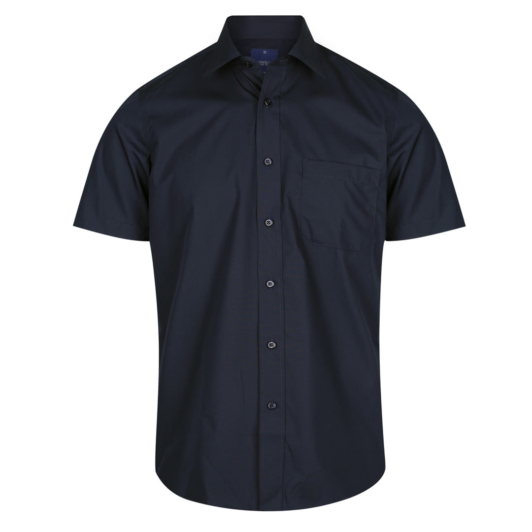 House of Uniforms The Nicholson Shirt | Mens | Short Sleeve Gloweave Navy