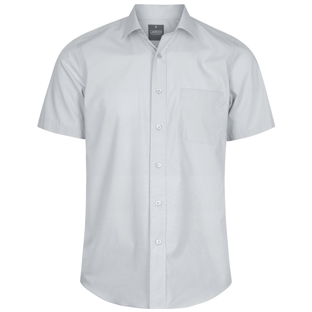 House of Uniforms The Nicholson Shirt | Mens | Short Sleeve Gloweave Silver