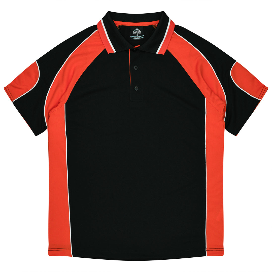 House of Uniforms The Murray Polo | Mens Aussie Pacific Black/Orange