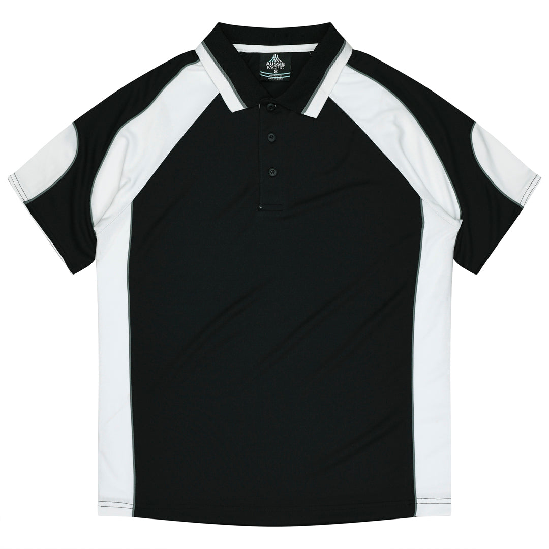 House of Uniforms The Murray Polo | Mens Aussie Pacific Black/White