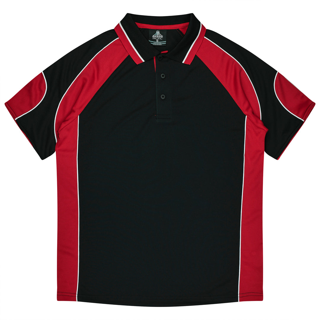 House of Uniforms The Murray Polo | Mens Aussie Pacific Black/Red