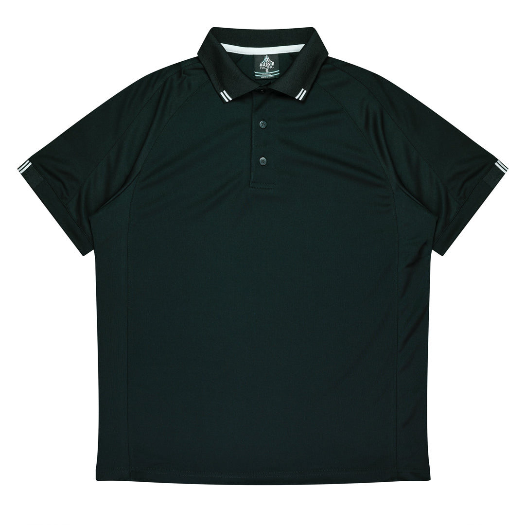 House of Uniforms The Flinders Polo | Mens | Short Sleeve Aussie Pacific Black/White