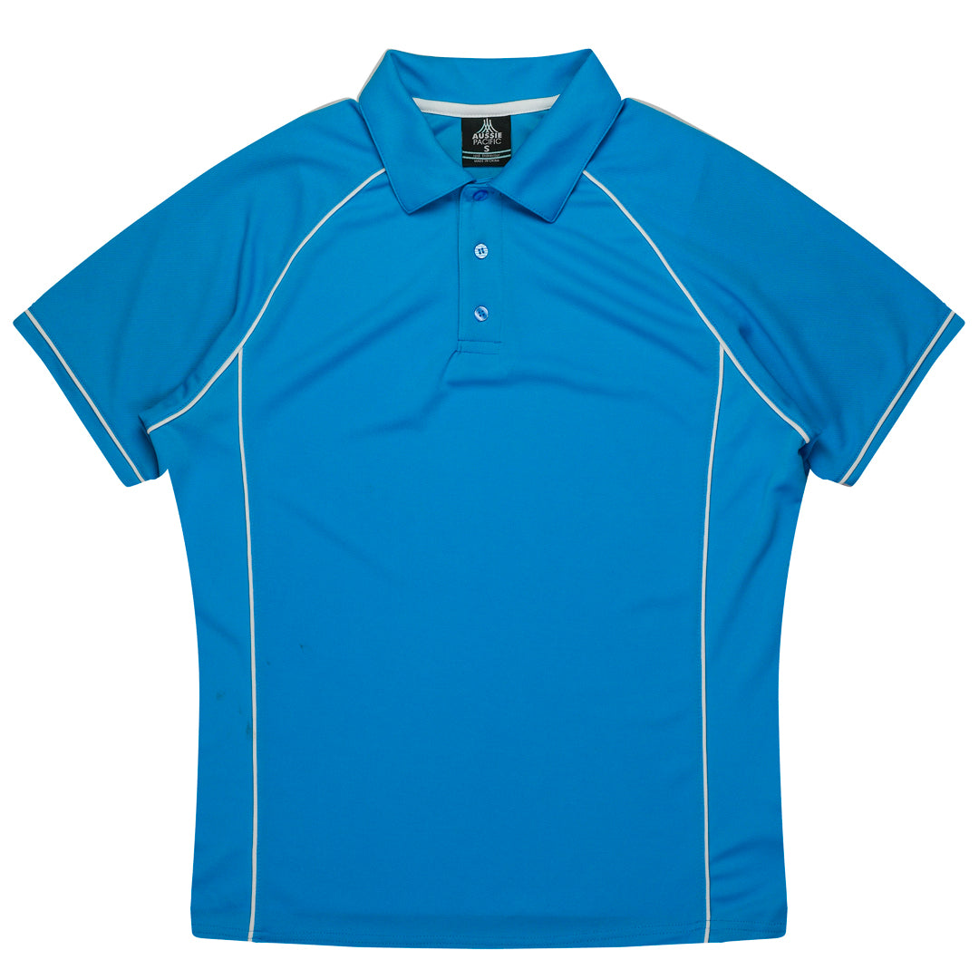 House of Uniforms The Endeavour Polo | Mens | Short Sleeve | Plus Aussie Pacific Pacific Blue/White