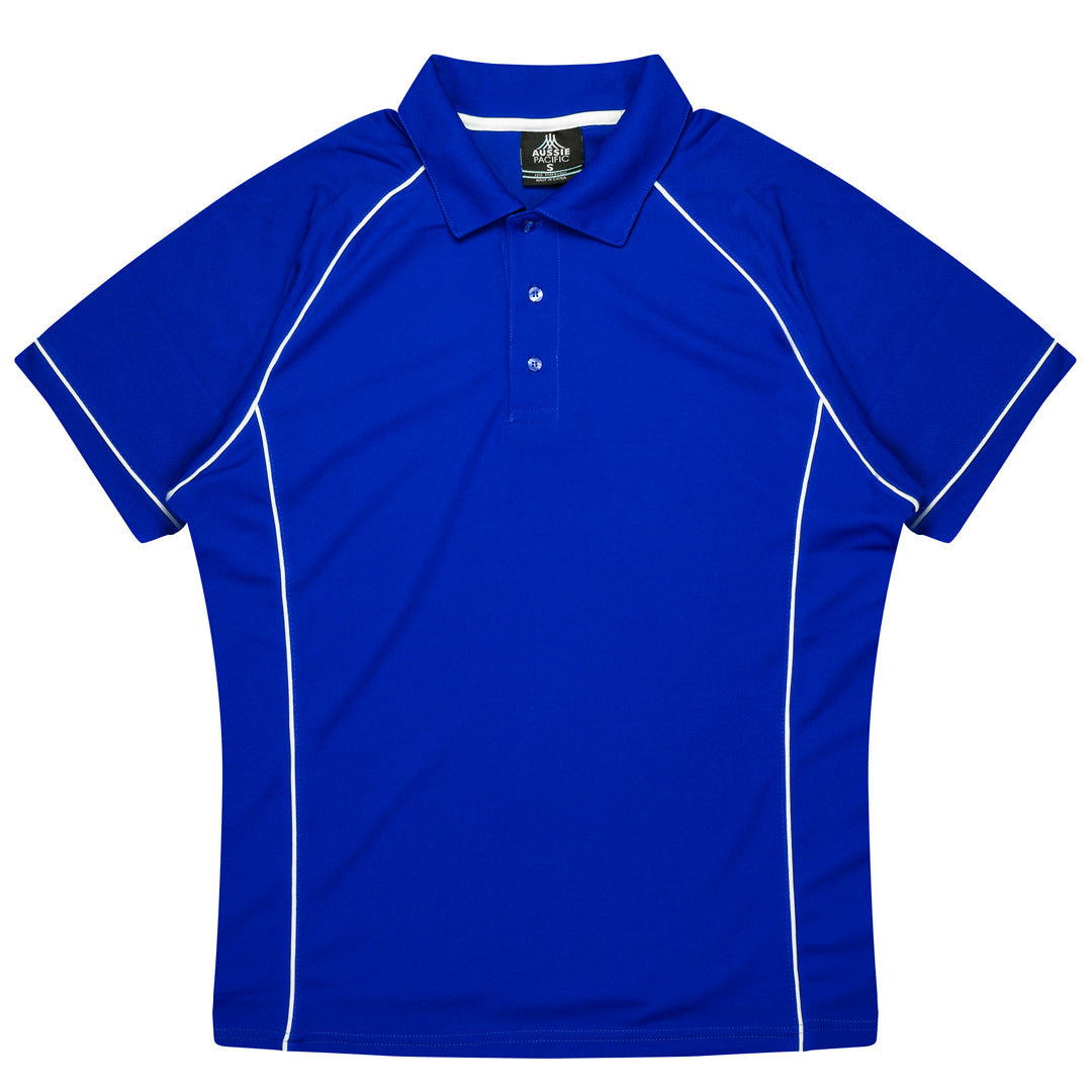 House of Uniforms The Endeavour Polo | Mens | Short Sleeve | Plus Aussie Pacific Royal/White