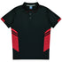 House of Uniforms The Tasman Polo | Mens | Short Sleeve | Black Base Aussie Pacific Black/Red
