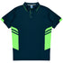 House of Uniforms The Tasman Polo | Mens | Short Sleeve | Navy Base Aussie Pacific Navy/Neon Green