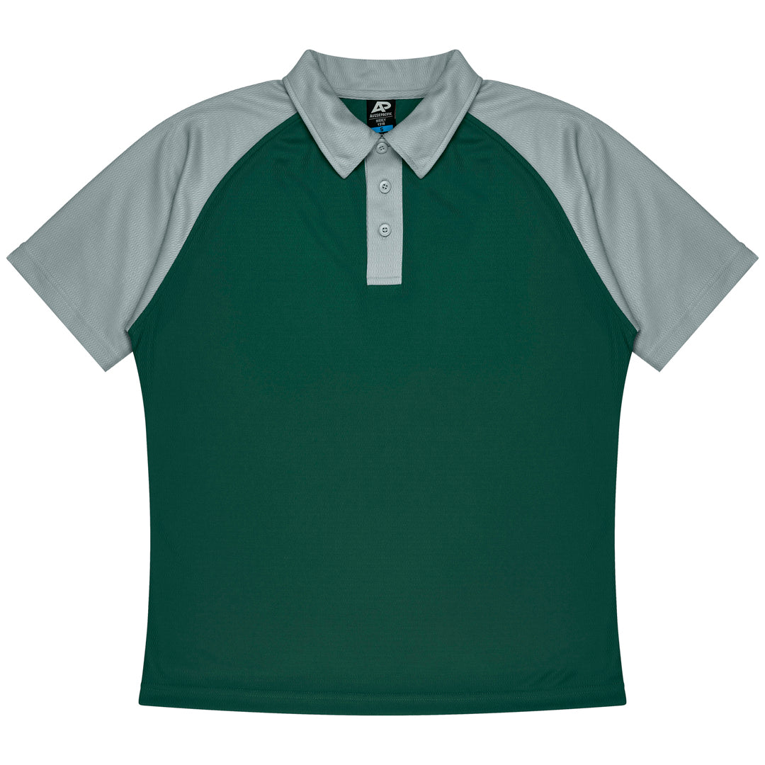 House of Uniforms The Manly Beach Polo | Mens | Plus | Short Sleeve Aussie Pacific Bottle/Grey