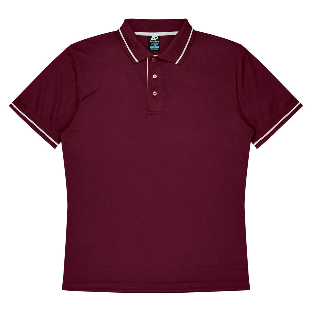 House of Uniforms The Cottesloe Polo | Mens | Short Sleeve Aussie Pacific Maroon/White