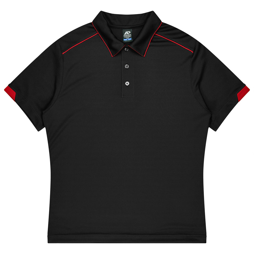 House of Uniforms The Currumbin Polo | Mens | Short Sleeve Aussie Pacific Black/Red