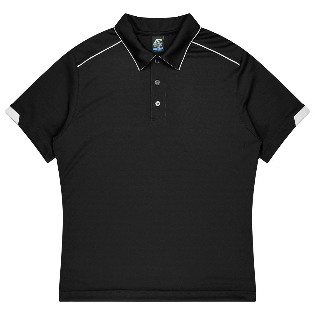 House of Uniforms The Currumbin Polo | Mens | Short Sleeve Aussie Pacific Black/White