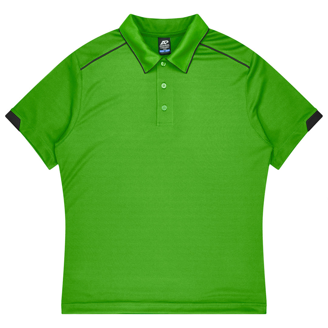 House of Uniforms The Currumbin Polo | Mens | Short Sleeve Aussie Pacific Kawa Green/Black