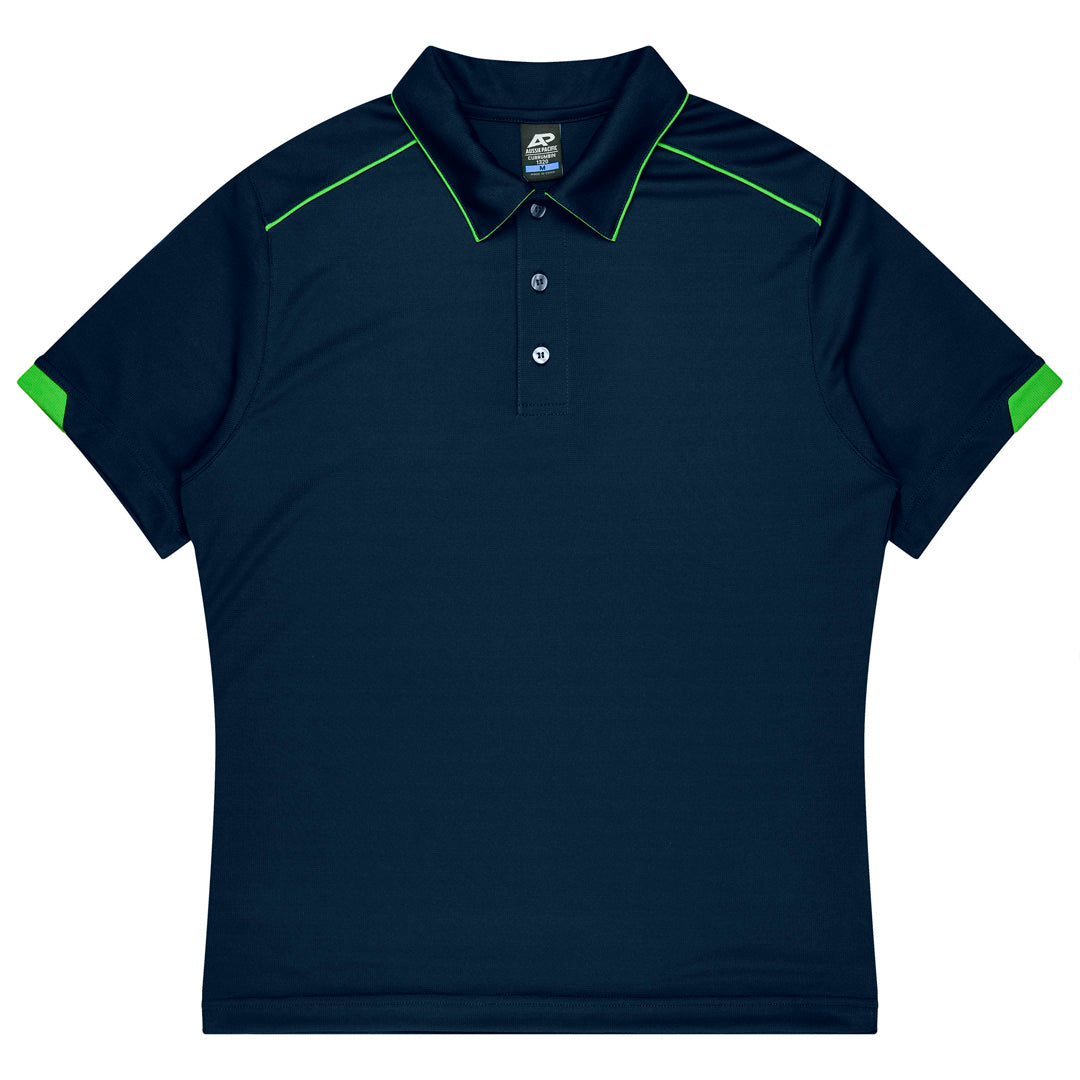 House of Uniforms The Currumbin Polo | Mens | Plus | Short Sleeve Aussie Pacific Navy/Green