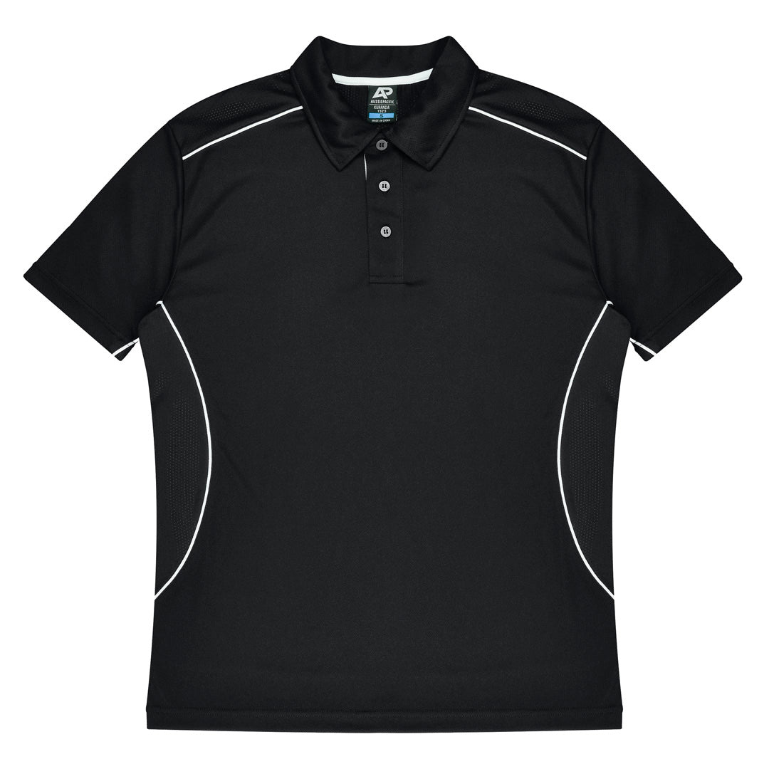 House of Uniforms The Kuranda Polo | Mens | Short Sleeve Aussie Pacific Black/White