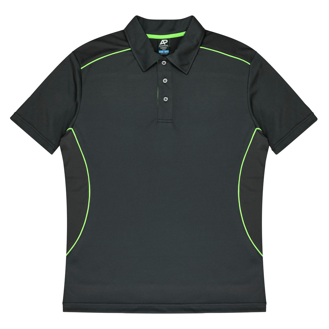 House of Uniforms The Kuranda Polo | Mens | Short Sleeve Aussie Pacific Slate/Neon Green