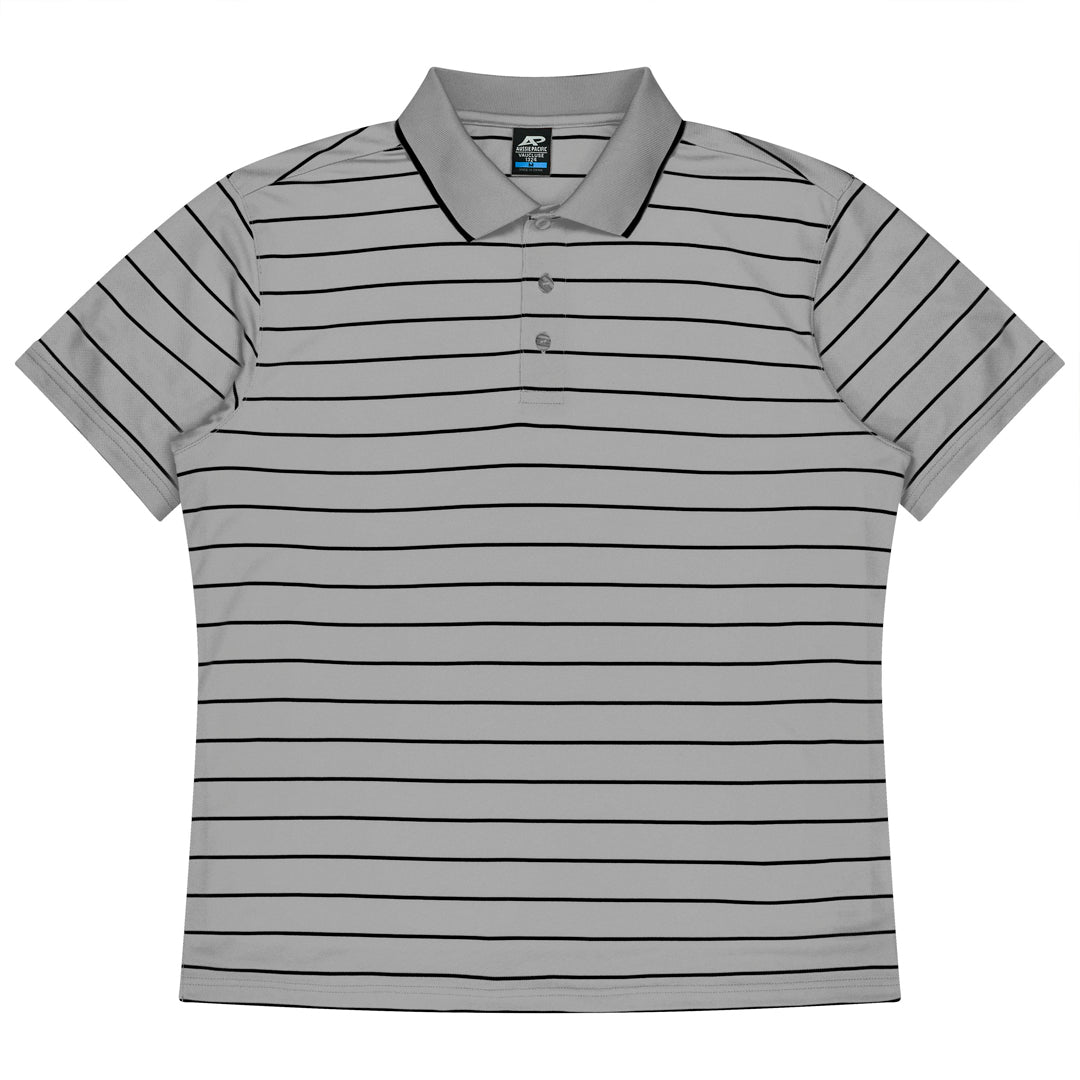 House of Uniforms The Vaucluse Polo | Mens | Short Sleeve Aussie Pacific Silver/Black