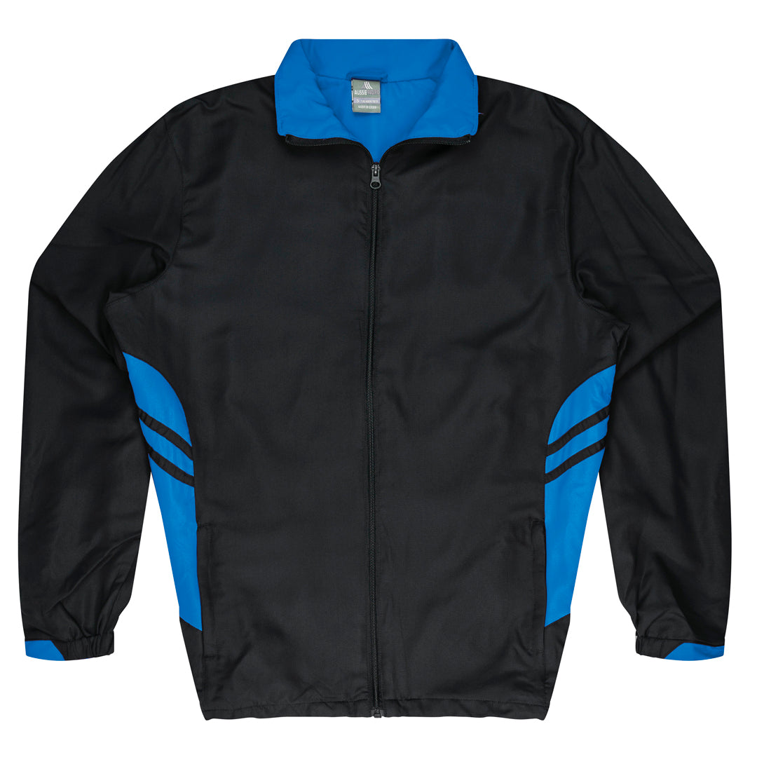 House of Uniforms The Tasman Tracktop | Mens Aussie Pacific Black/Cyan