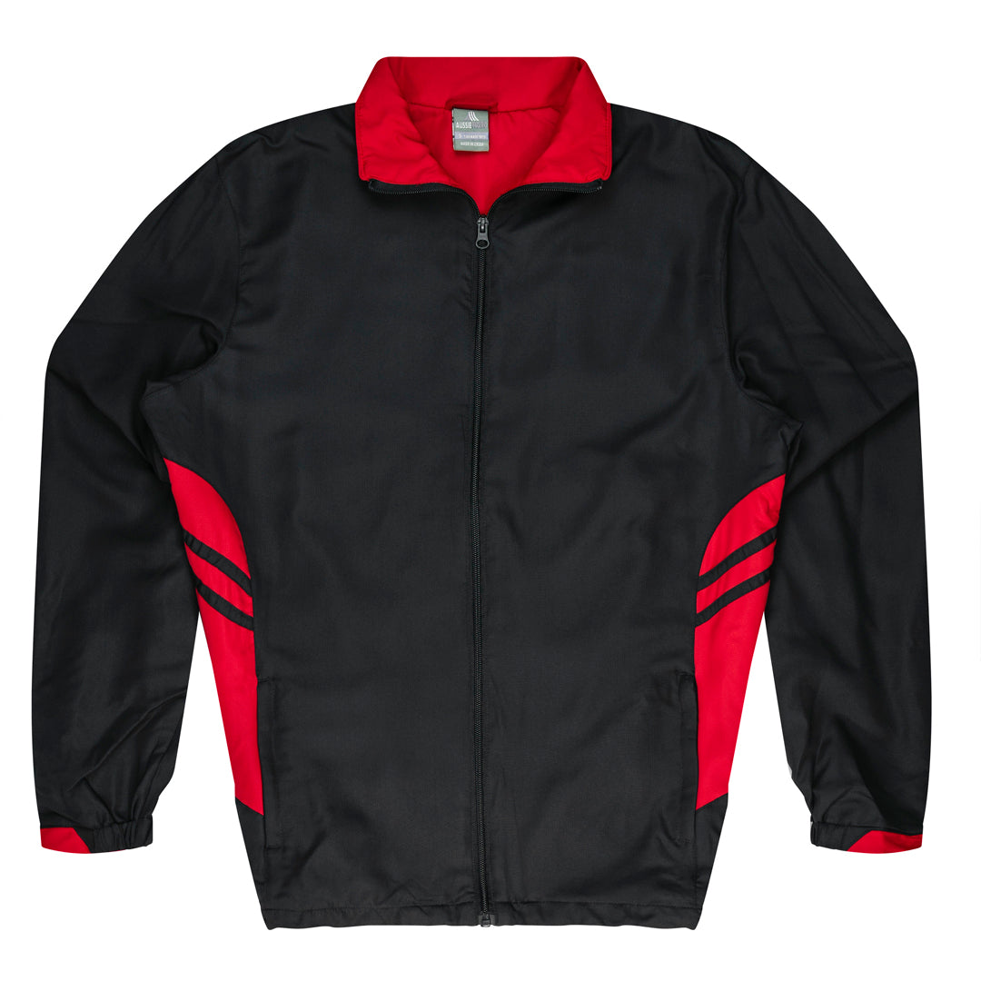 House of Uniforms The Tasman Tracktop | Mens | Plus Aussie Pacific Black/Red