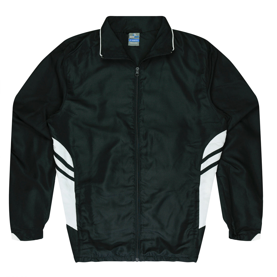 House of Uniforms The Tasman Tracktop | Mens Aussie Pacific Black/White