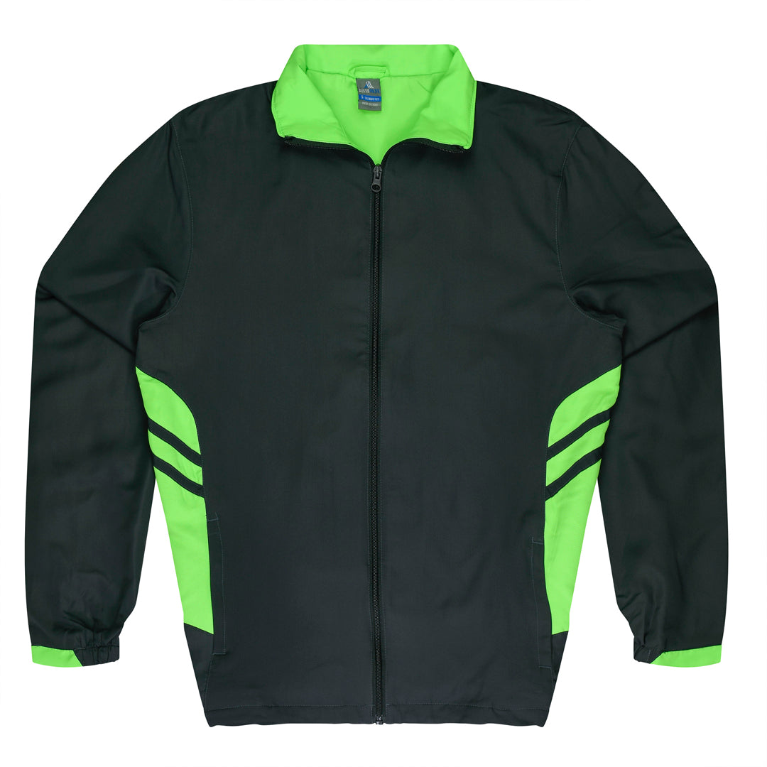House of Uniforms The Tasman Tracktop | Mens | Plus Aussie Pacific Slate/Neon Green