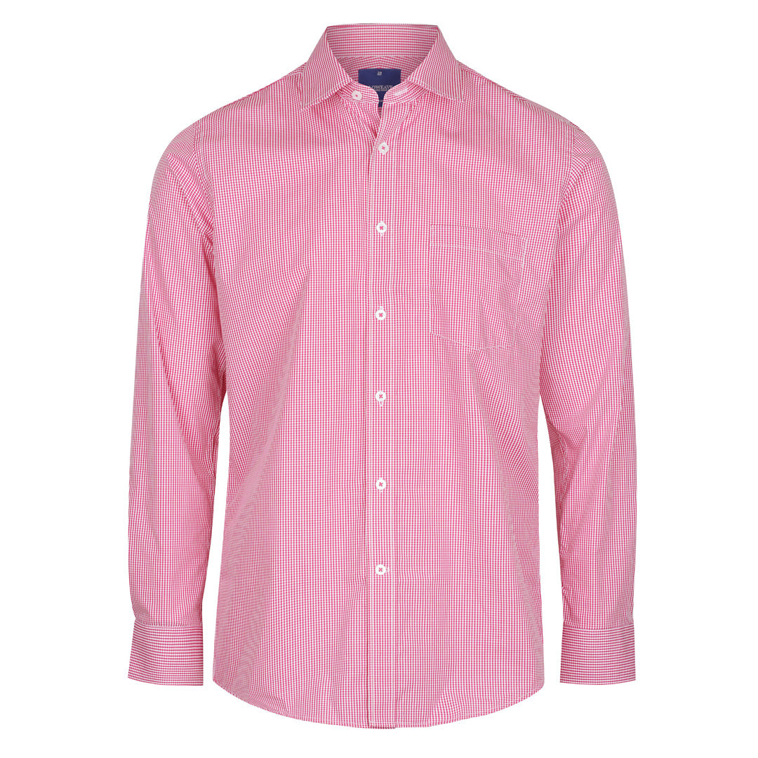 House of Uniforms The Westgarth Shirt | Mens | Long Sleeve | Classic Plus Gloweave Crimson