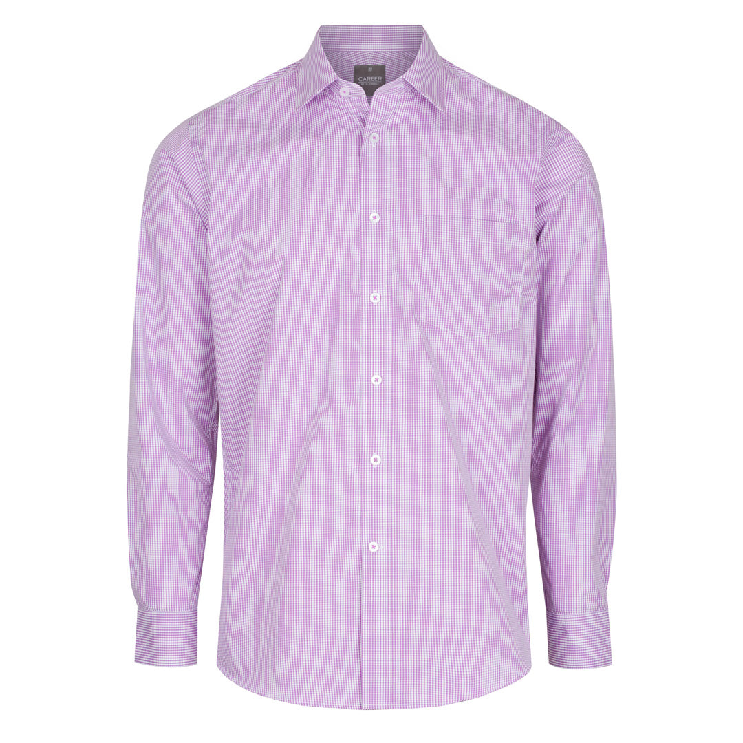 House of Uniforms The Westgarth Shirt | Mens | Long Sleeve | Classic Plus Gloweave Lilac