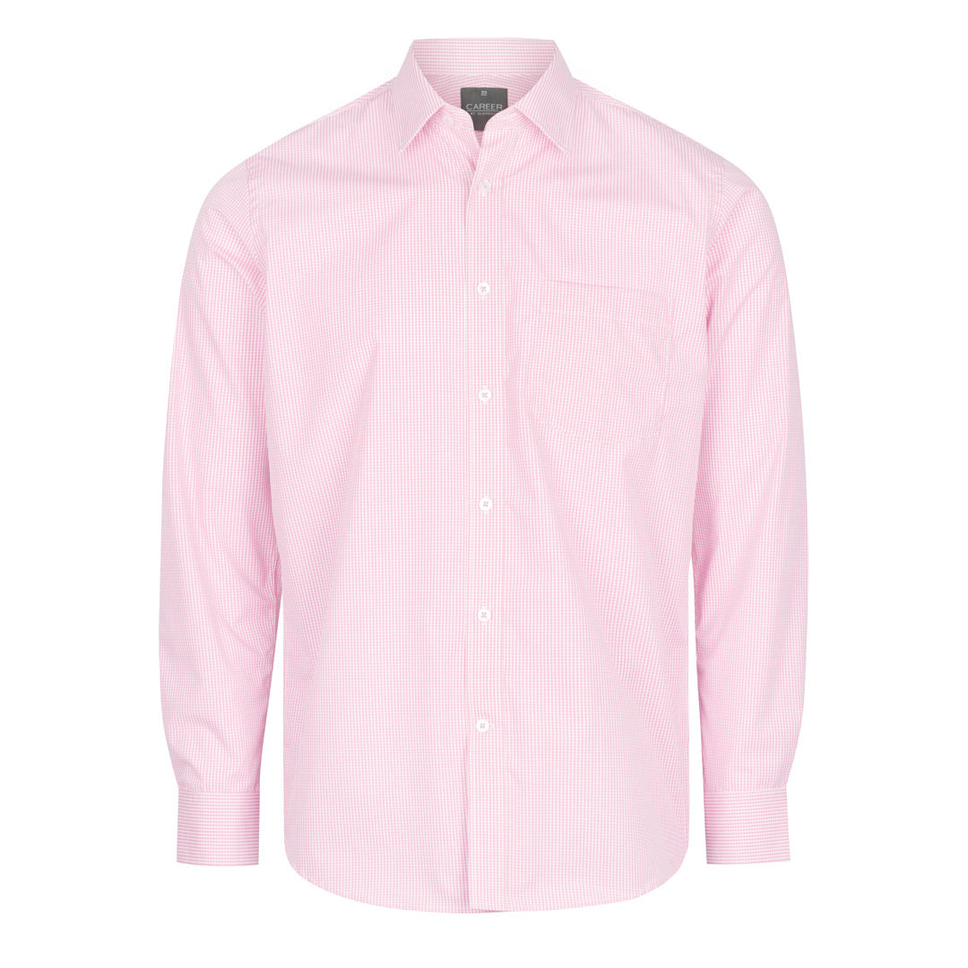 House of Uniforms The Westgarth Shirt | Mens | Long Sleeve | Classic Plus Gloweave Pink