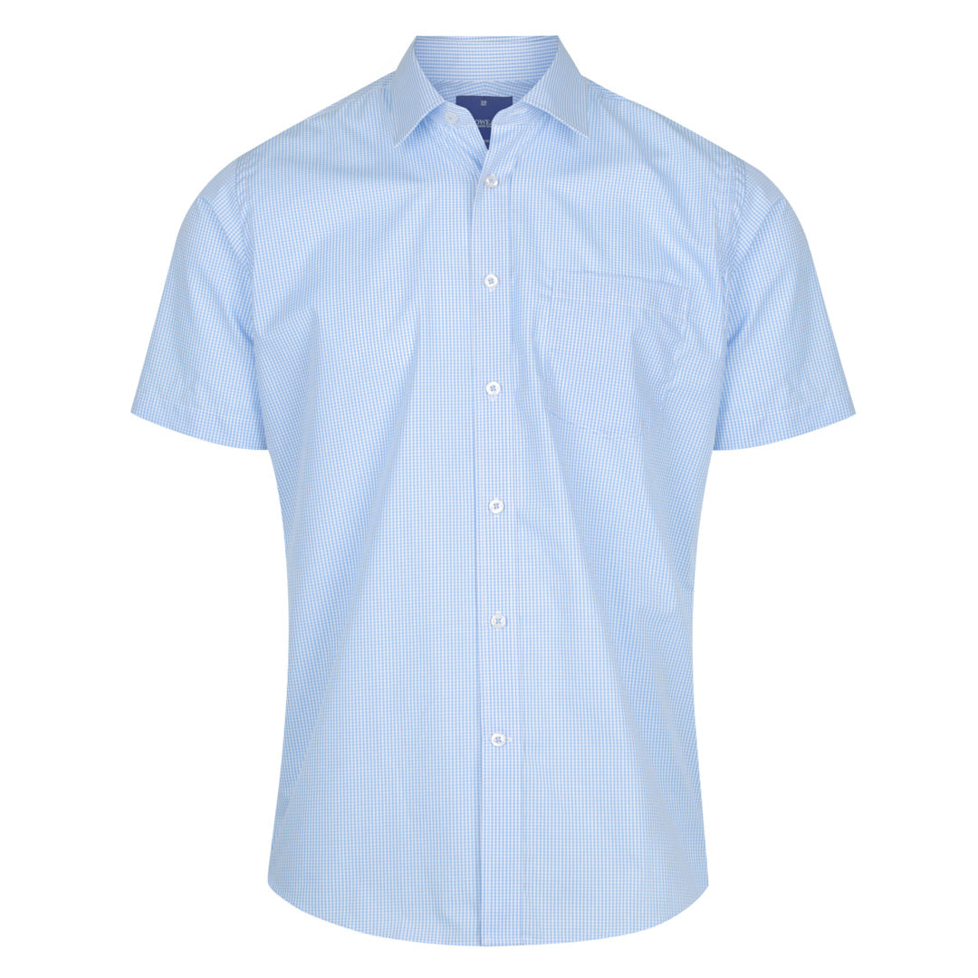 House of Uniforms The Westgarth Shirt | Mens | Short Sleeve | Classic Gloweave Sky