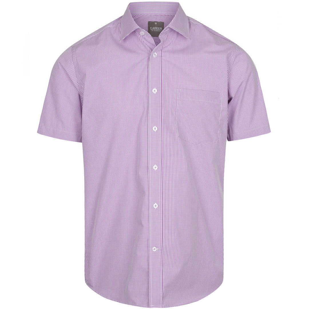 House of Uniforms The Westgarth Shirt | Mens | Short Sleeve | Classic Gloweave Lilac