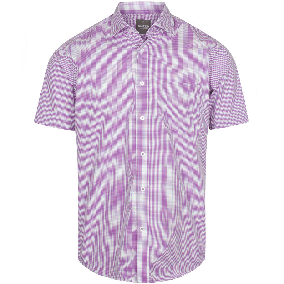 House of Uniforms The Westgarth Shirt | Mens | Short Sleeve | Classic Plus Gloweave Lilac