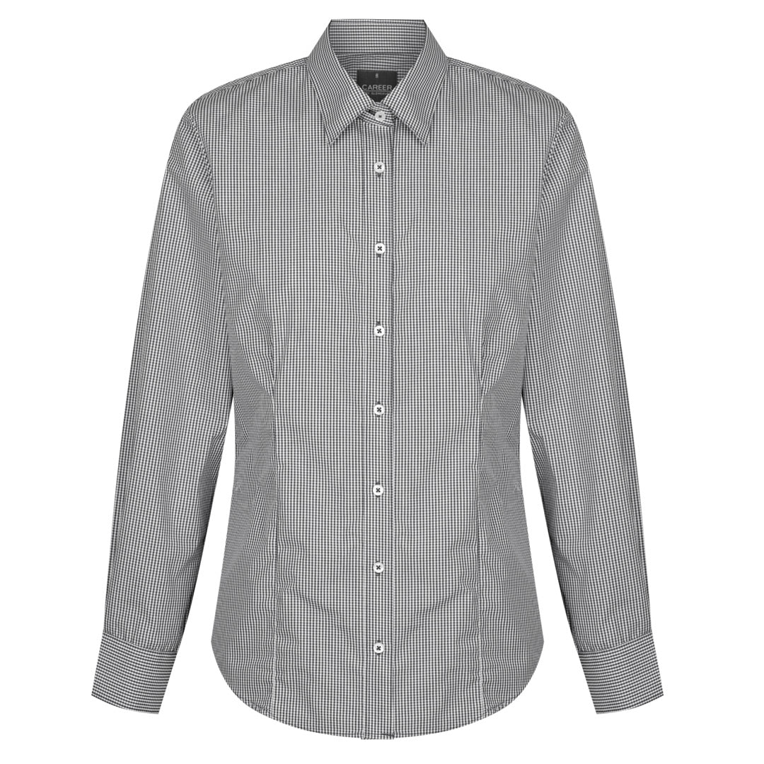 House of Uniforms The Westgarth Shirt | Ladies | Long Sleeve | Classic Fit Gloweave Black