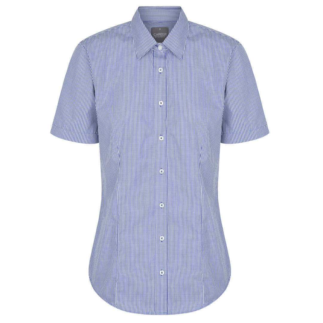 House of Uniforms The Westgarth Shirt | Ladies | Short Sleeve | Classic Gloweave Navy