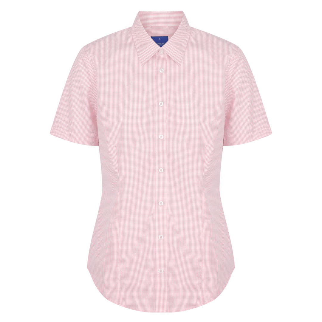 House of Uniforms The Westgarth Shirt | Ladies | Short Sleeve | Classic Gloweave Pink
