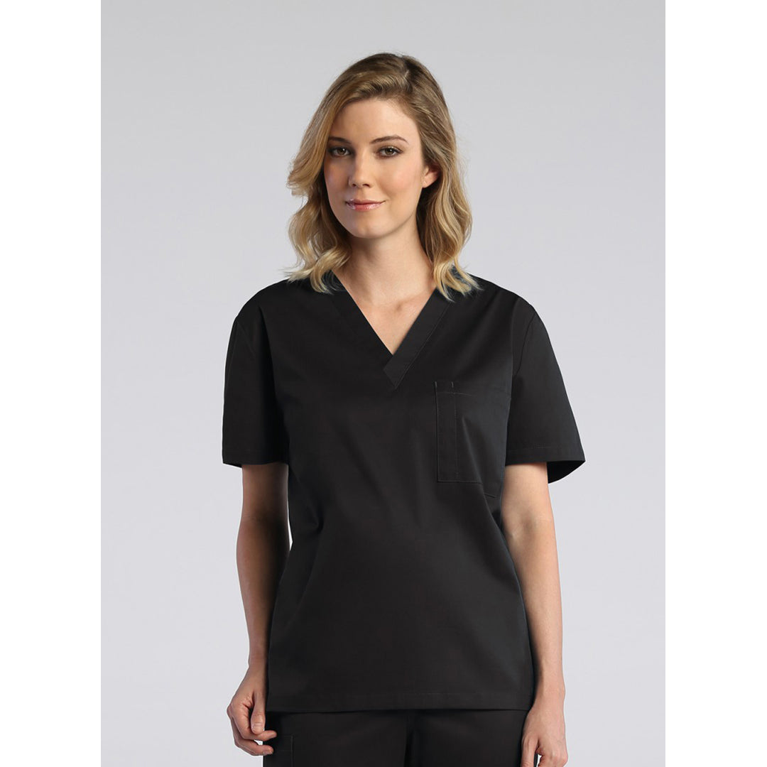 House of Uniforms The Red Panda Scrub Top | Unisex Maevn Black