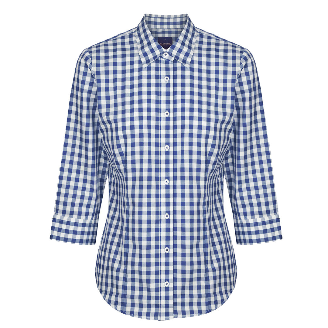 House of Uniforms The Degraves Shirt | Ladies | 3/4 Sleeve Gloweave Navy
