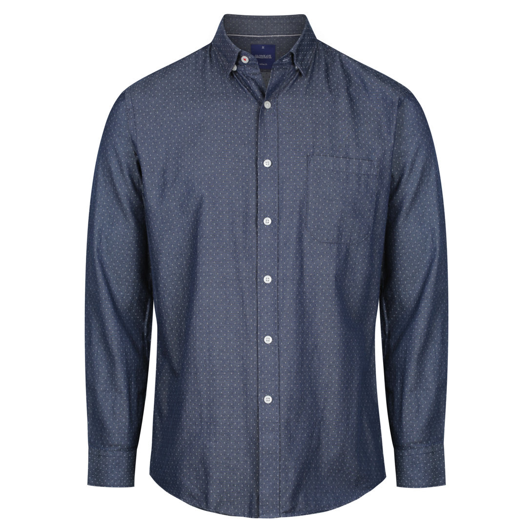 House of Uniforms The Wellington Shirt | Mens | Long Sleeve Gloweave Navy