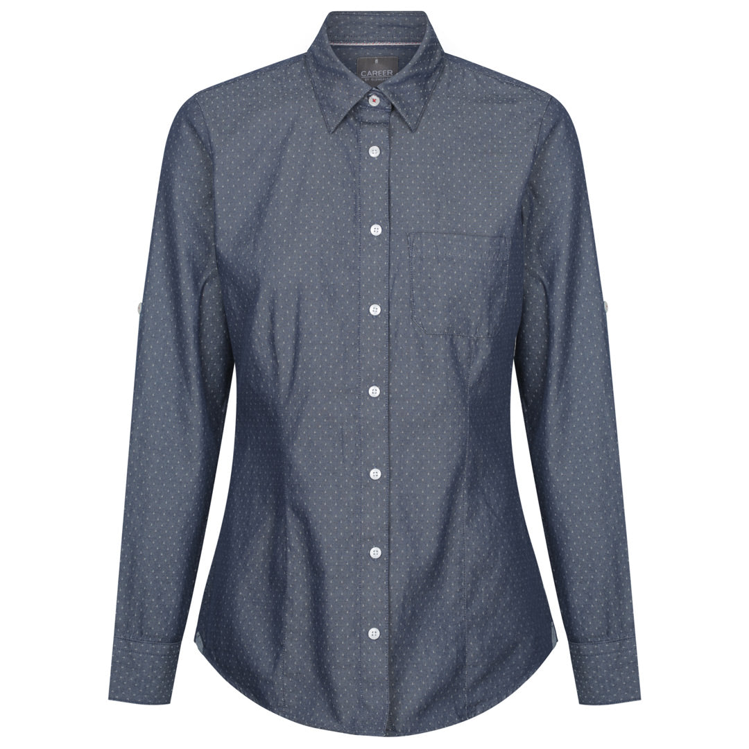 House of Uniforms The Wellington Shirt | Ladies | Long Sleeve Gloweave Navy