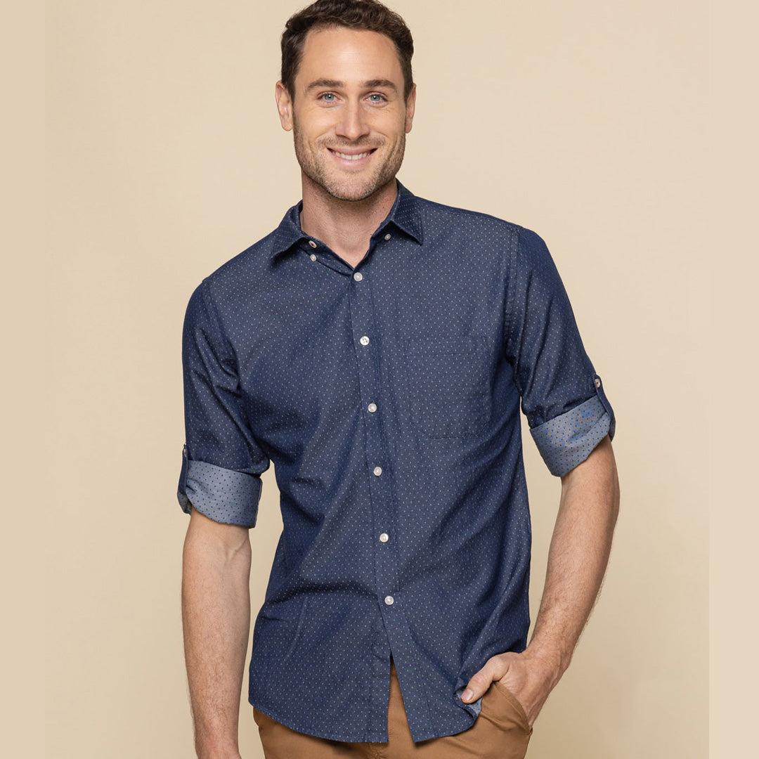 House of Uniforms The Wellington Shirt | Mens | Long Sleeve Gloweave