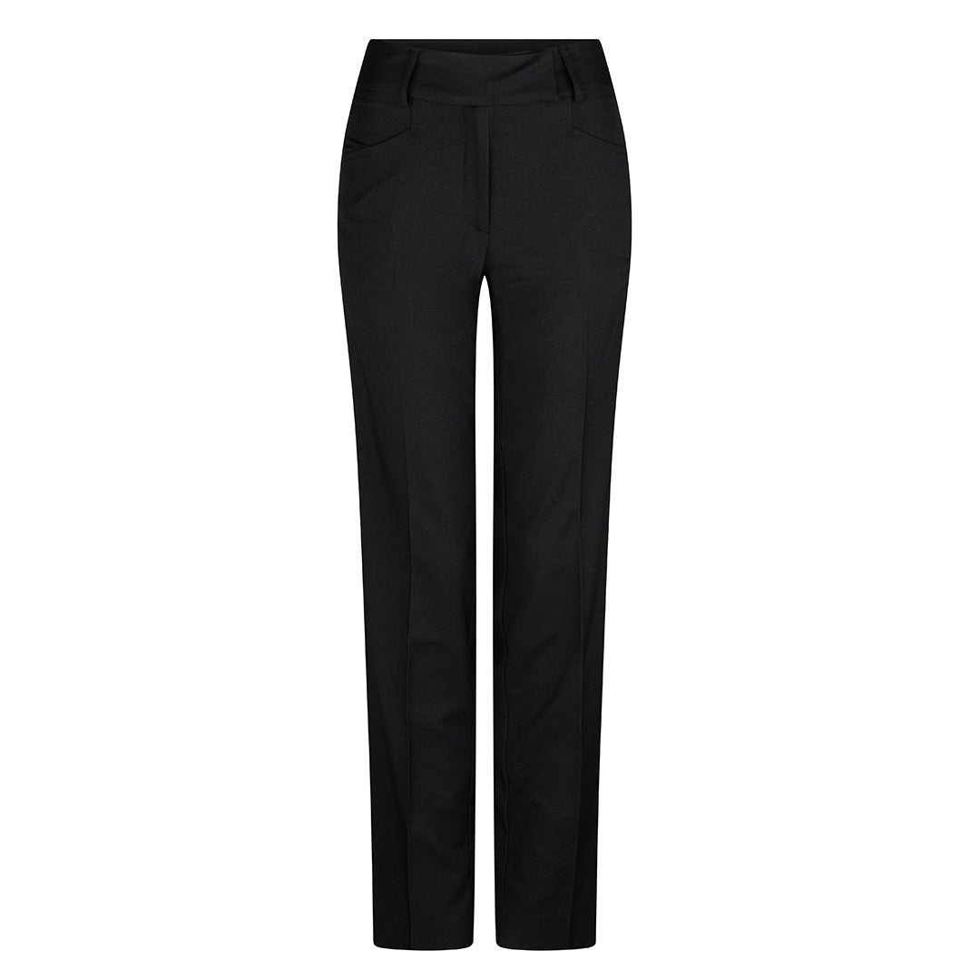 House of Uniforms The Mid Rise Relaxed Pant | Ladies | Mechanical Stretch LSJ Collection Black