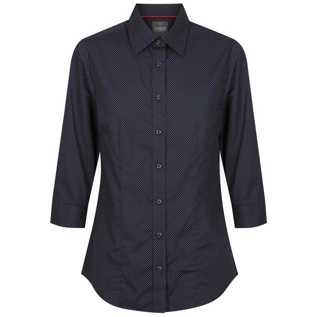 House of Uniforms The Soho Shirt | Ladies | 3/4 Sleeve Gloweave Navy