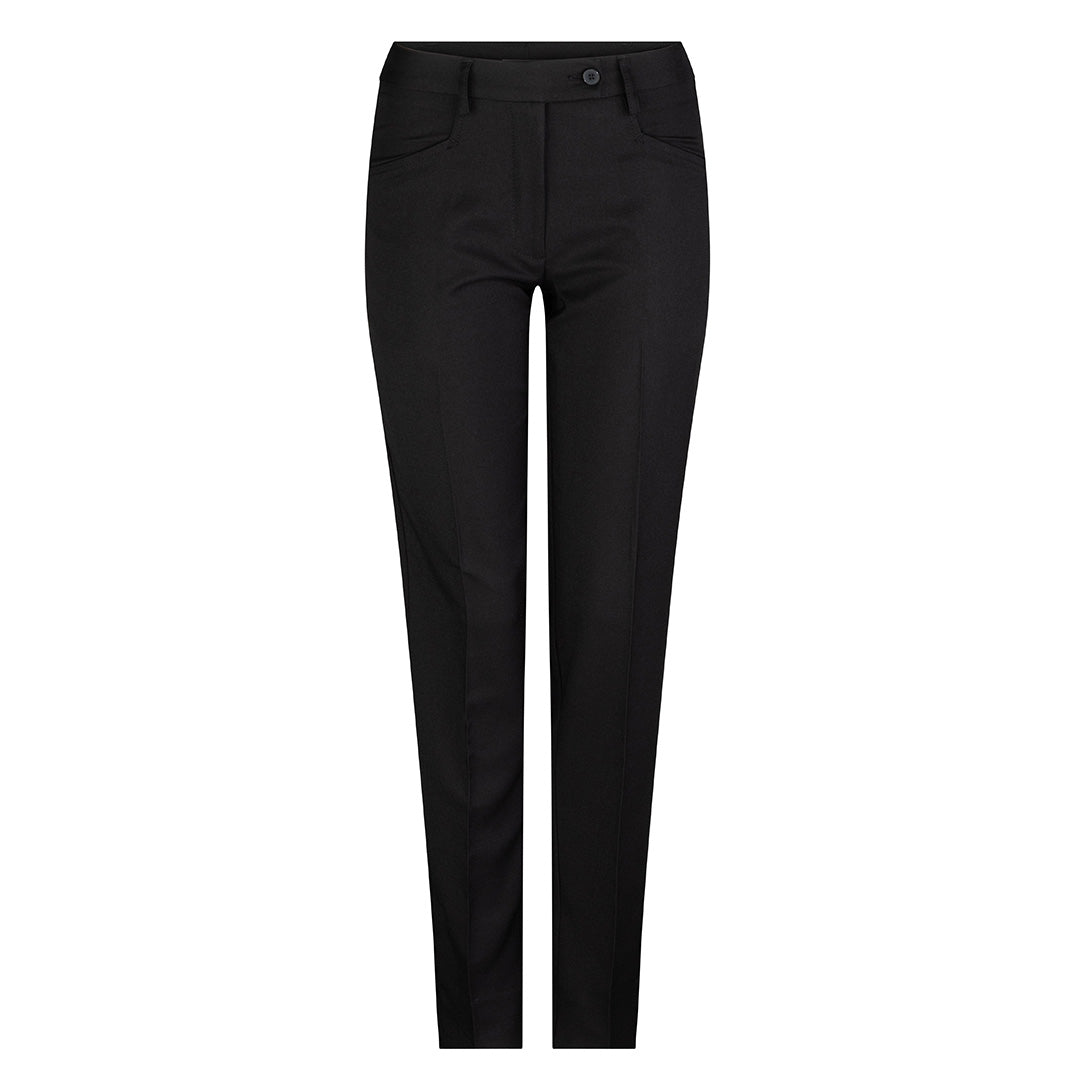 House of Uniforms The Slim Leg Low Rise Pant | Ladies | Wool LSJ Collection Black