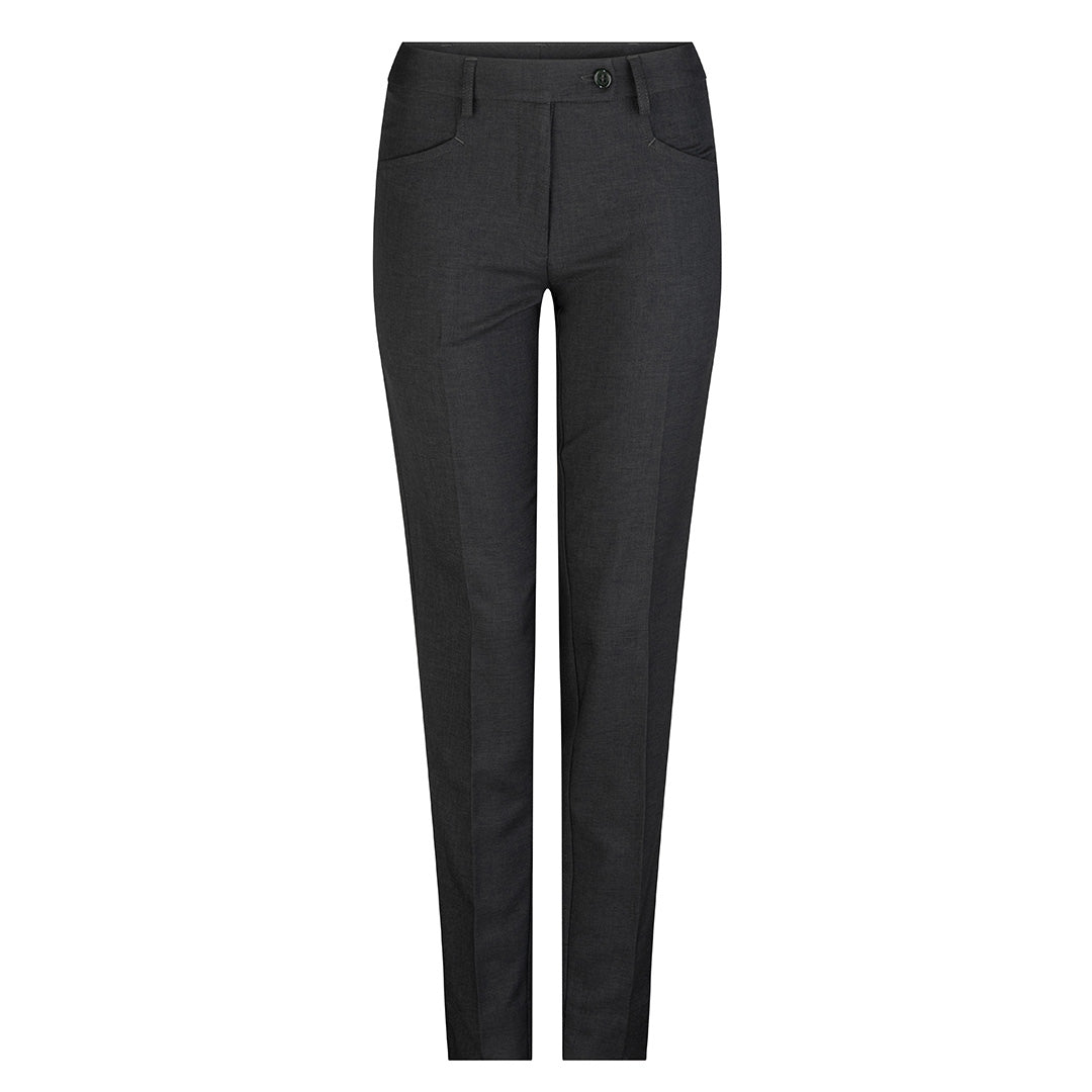 House of Uniforms The Slim Leg Low Rise Pant | Ladies | Wool LSJ Collection Charcoal