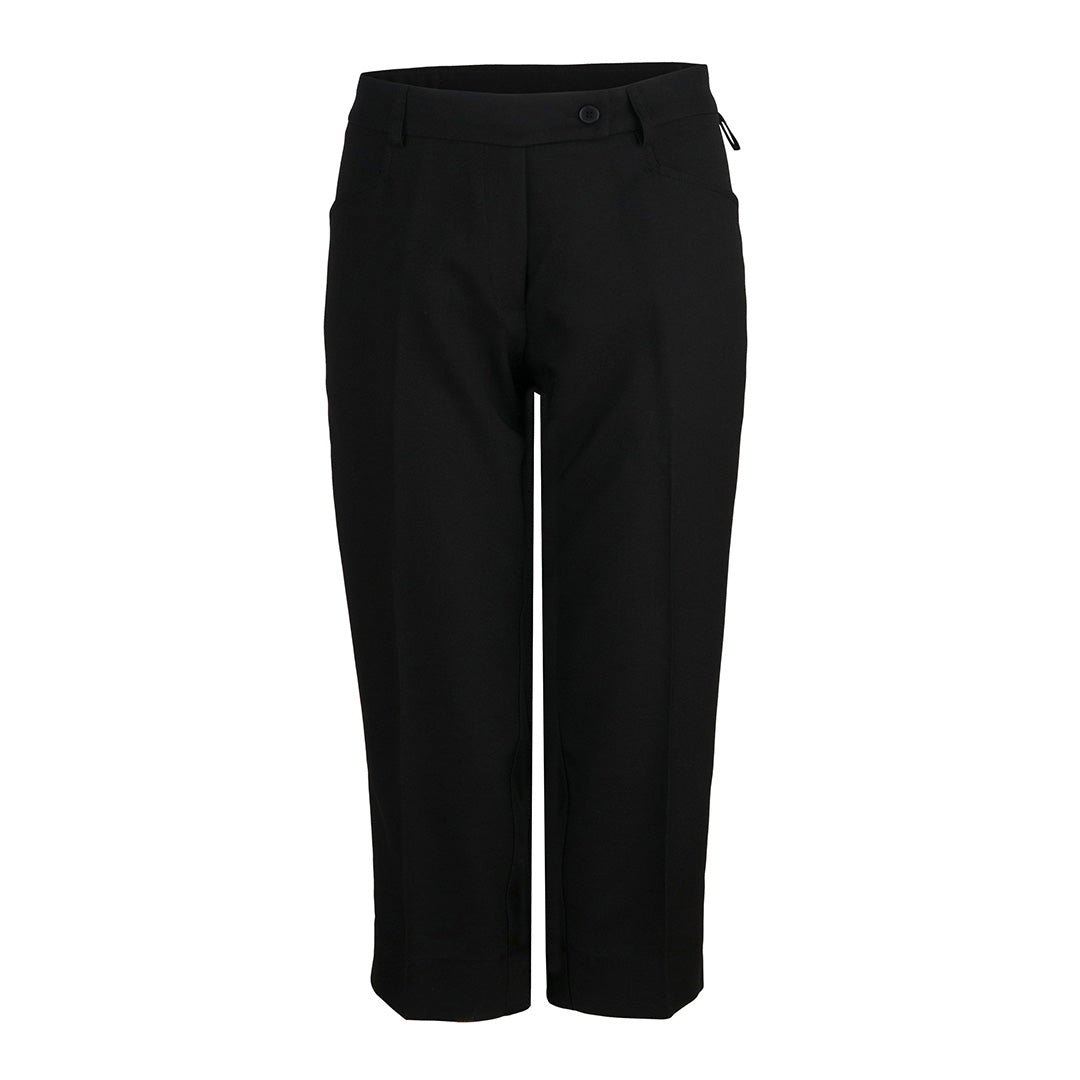 House of Uniforms The Slim Leg Capri Pant | Ladies | Mechanical Stretch LSJ Collection Black